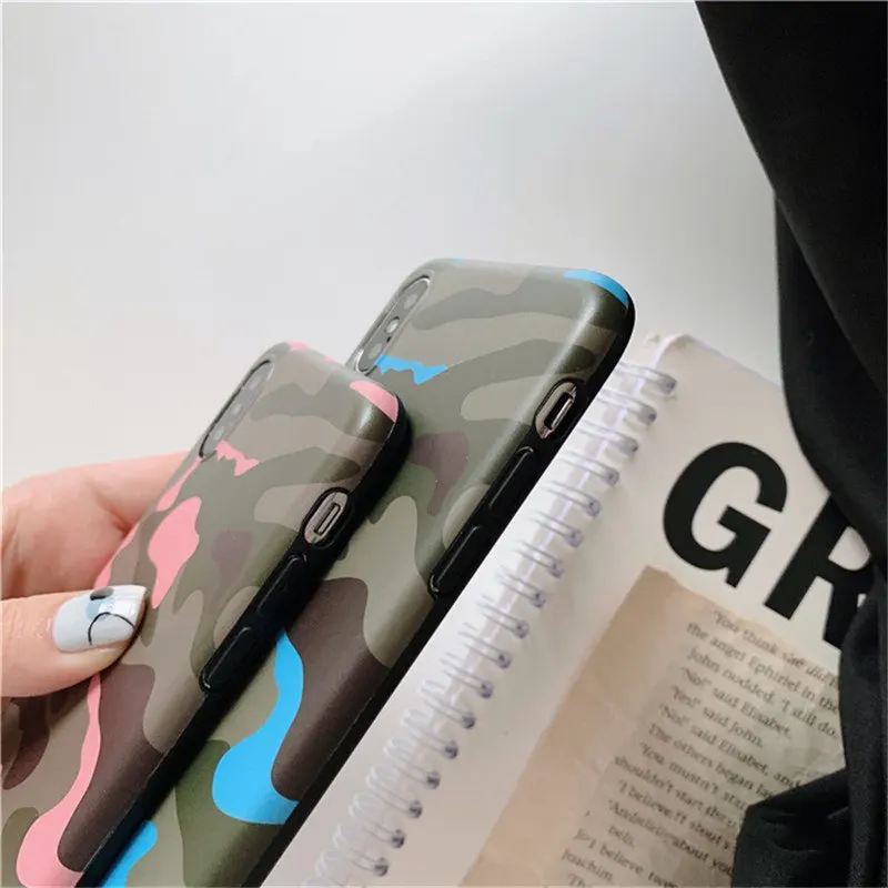 Армейский зеленый чехол для телефона iPhone XS Max XR X Camo противоударный 6 6s 7 8 Plus модный