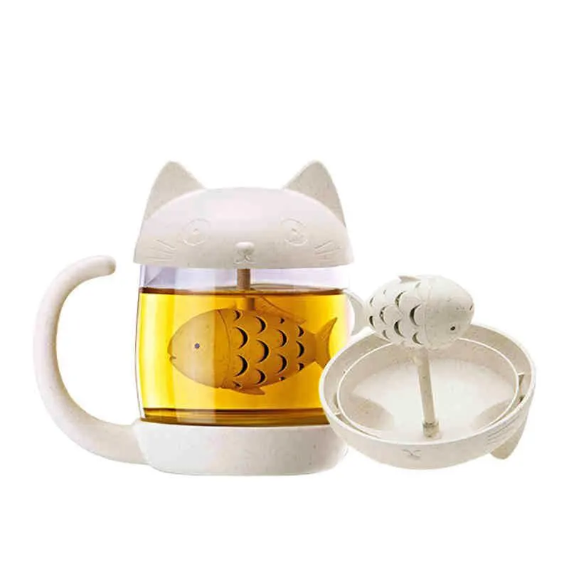 Милая чашка для заварки чая пары с ситечком стеклянная кружка чайник чашки
