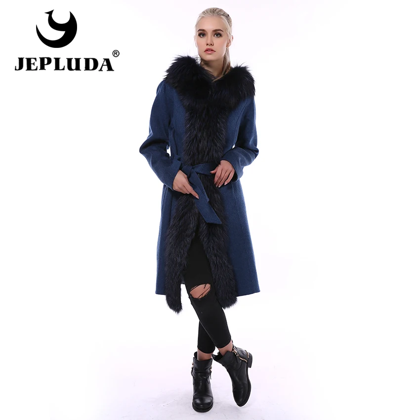 JEPLUDA Высоко Качественное Кашемировое Пальто Для Женщин Зимнее 100% Шерсти Женское