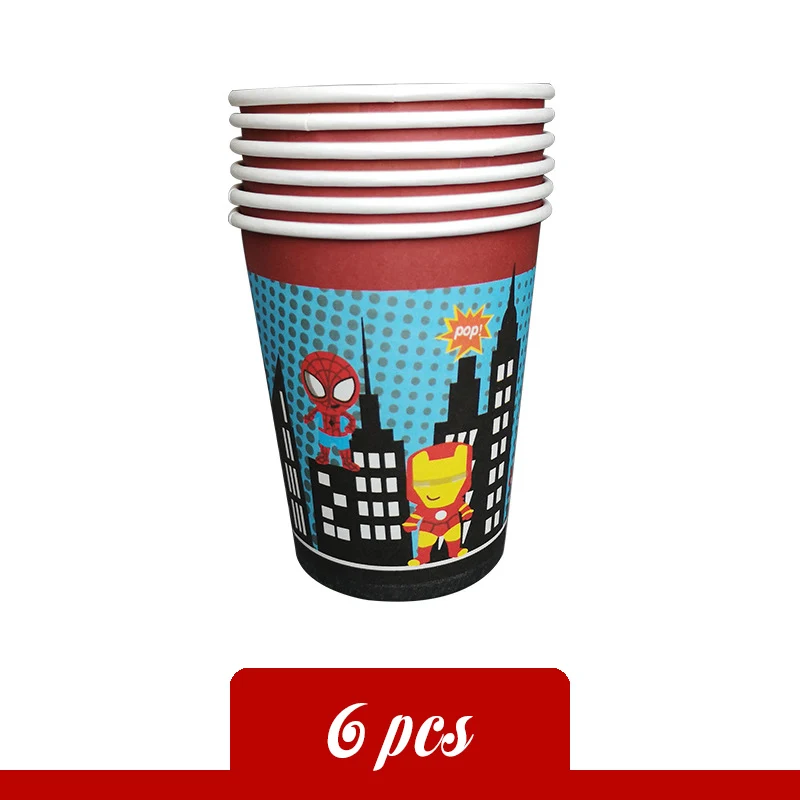 Paper cup Супергерой день рождения поставки украшения шар чаша-контейнер тарелка шляпа детский день - Цвет: Paper cup