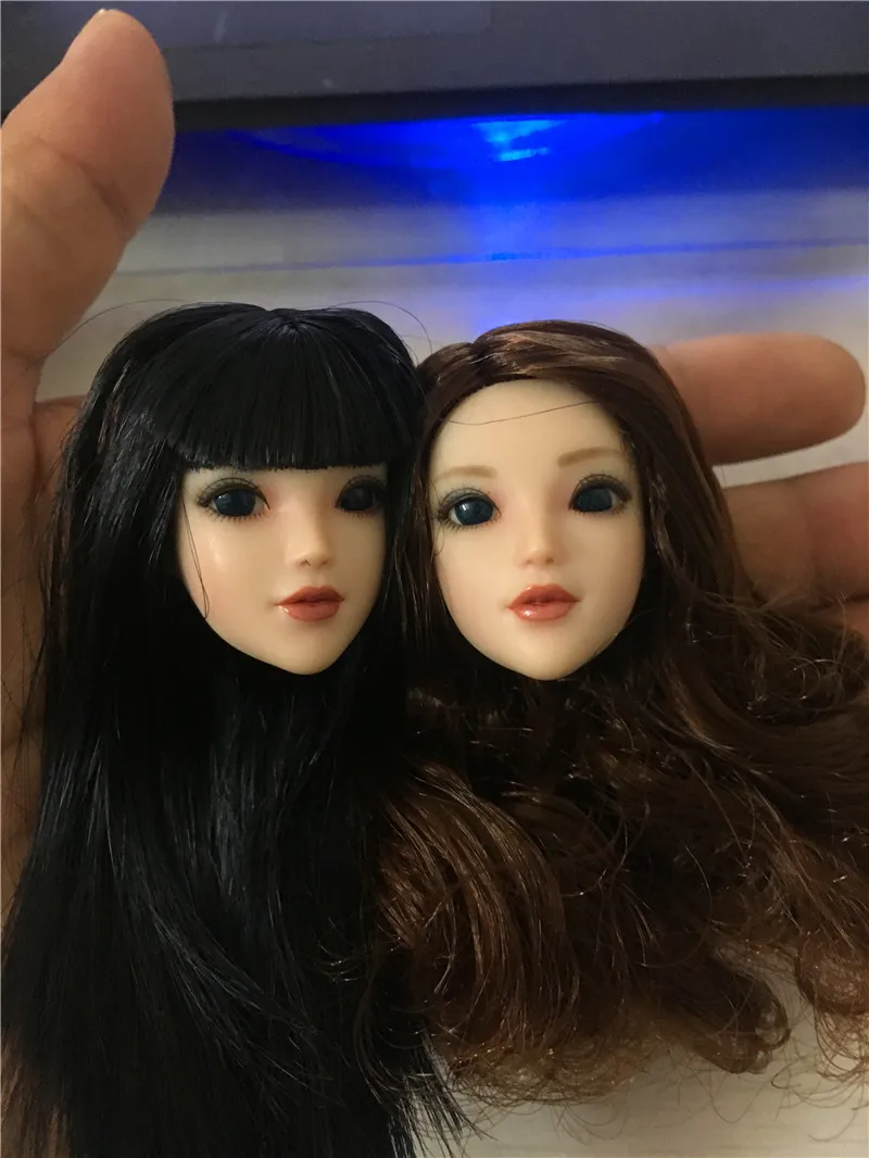Custom 1/6 Female Head Carved BJD Pale Carving Painted Model with Movable Rolling Eyes for 12 in Action Figure Body | Игрушки и хобби