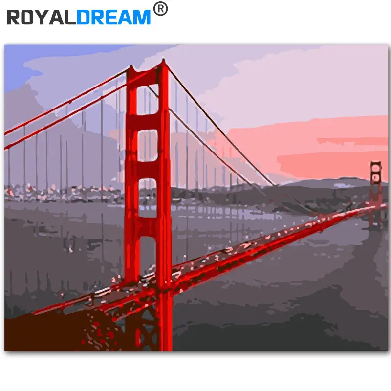 ROYALDREAM железная фотография Набор для раскрашивания по номерам на холсте домашняя