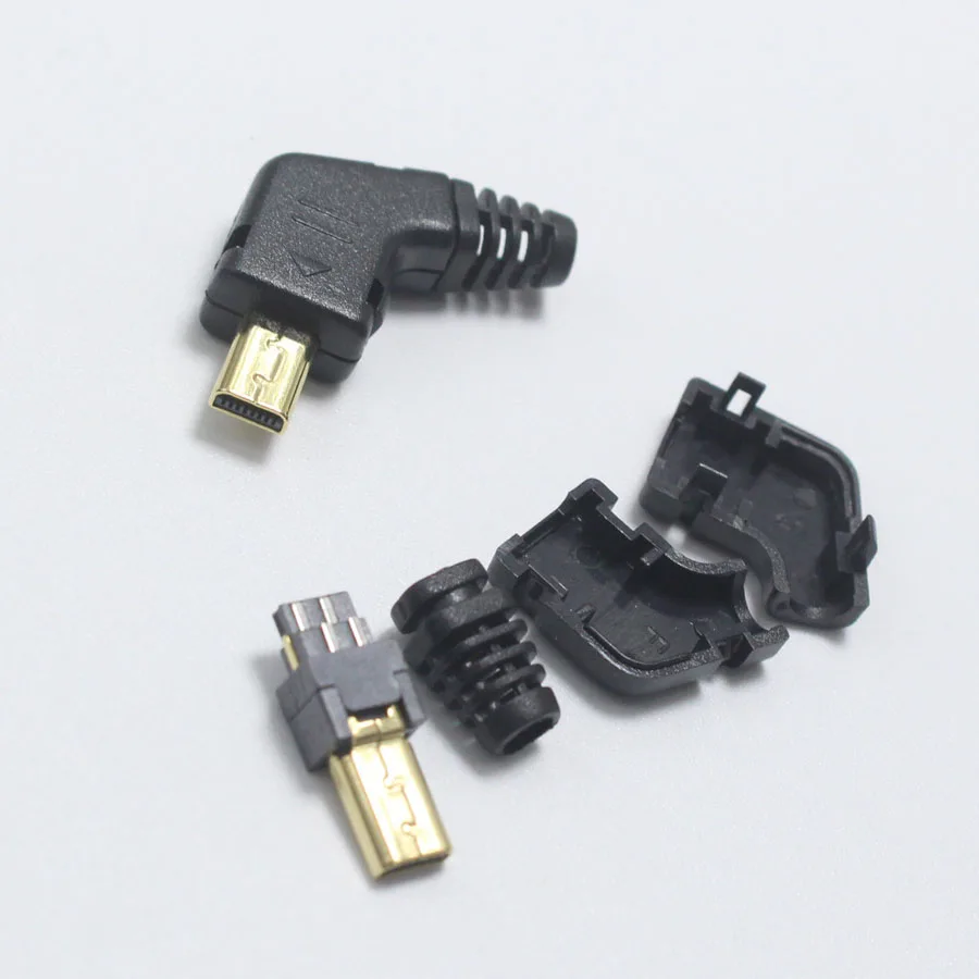 1 комплект мини-usb 8-контактный сварочный штекер 8 P позолоченный угловой разъем 4 в 1 DIY черные вилки для цифровой камеры