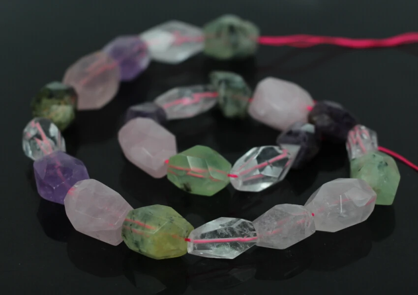 15.5 &quot Strands а . класс радуга смешанные природный кристалл кварца граненные Lrregular