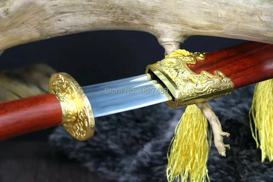 Handmade1095 Высокоуглеродистая сталь двойной край острый Китайский Меч кунг фу