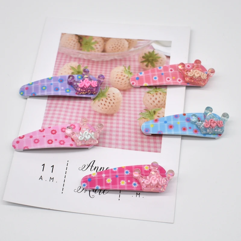 2 шт./компл. милые заколки для волос девочек блестящая Радужная ткань цветы бант