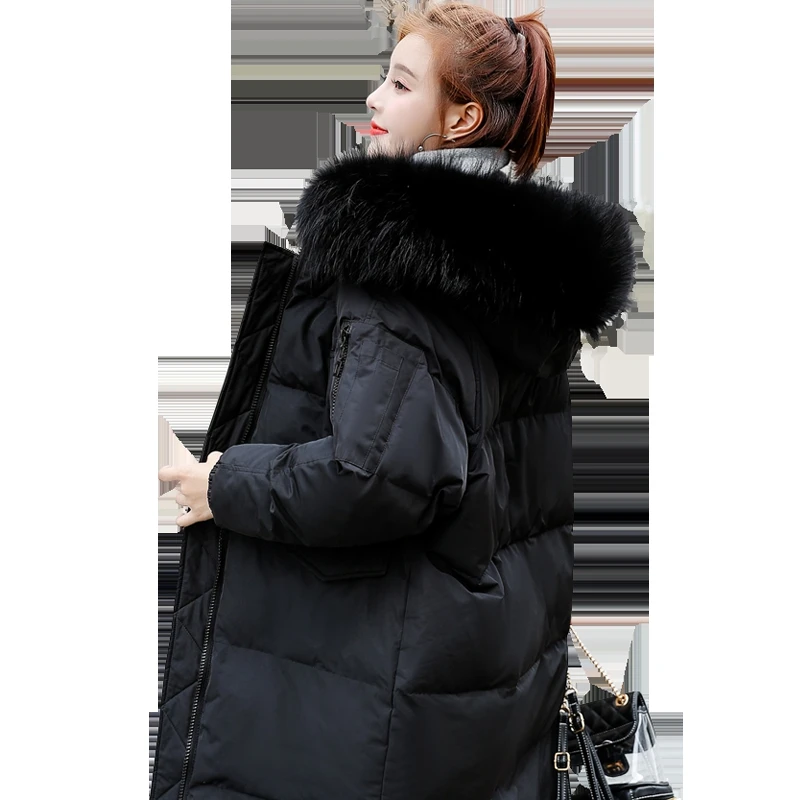 S-2XL, зимняя женская куртка, Женская парка, Женское зимнее пальто, утепленная хлопковая верхняя одежда, искусственный Лисий мех, casacos de inverno feminino