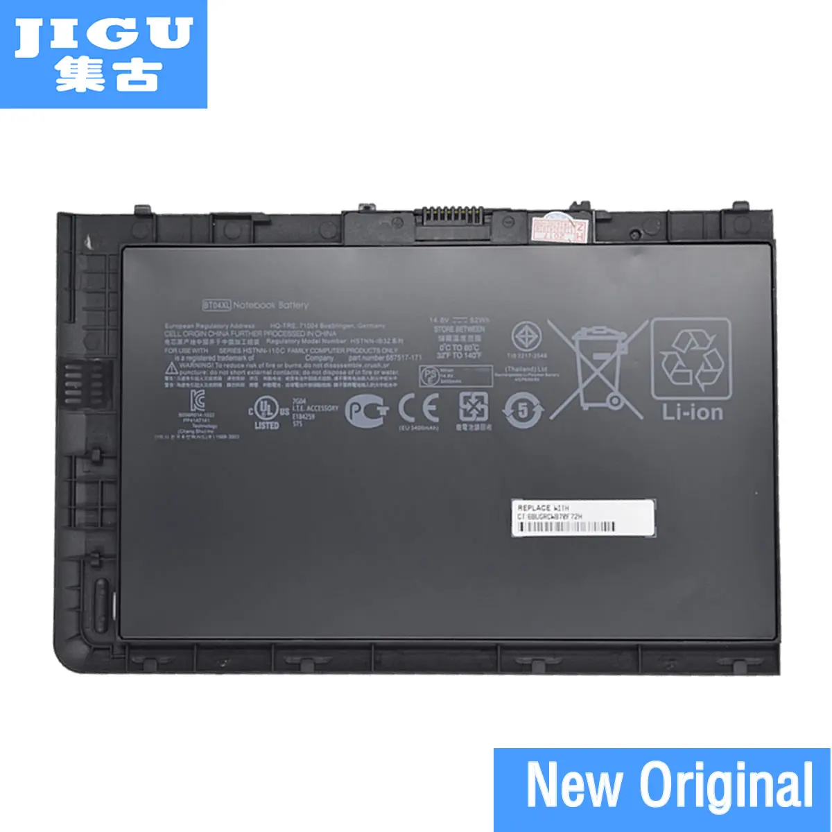 

JIGU ORIGNAL Laptop Battery BT04XL 687517-2C1 HSTNN-DB3Z HSTNN-IB3Z HSTNN-I10C 687945-001 FOR HP FOR For EliteBook Folio 9470m