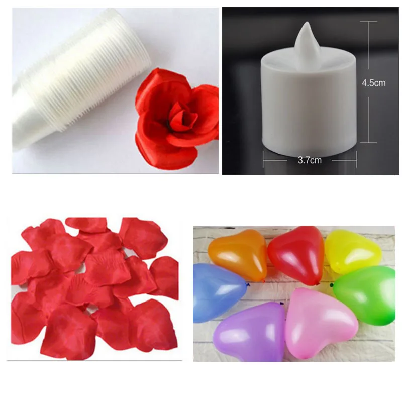 Романтический набор свечей в виде РОЗОВОГО СЕРДЦА светодиодная свесветильник