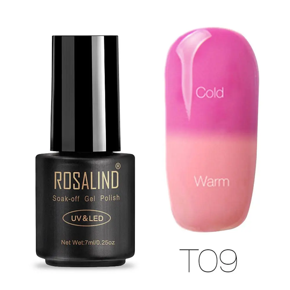 09 ROSALIND, 7 мл, Гель-лак для ногтей, меняющий температуру, гель для ногтей, дизайн ногтей, УФ светодиодный лак для ногтей, качественный Гель-лак для макияжа - Цвет: 09
