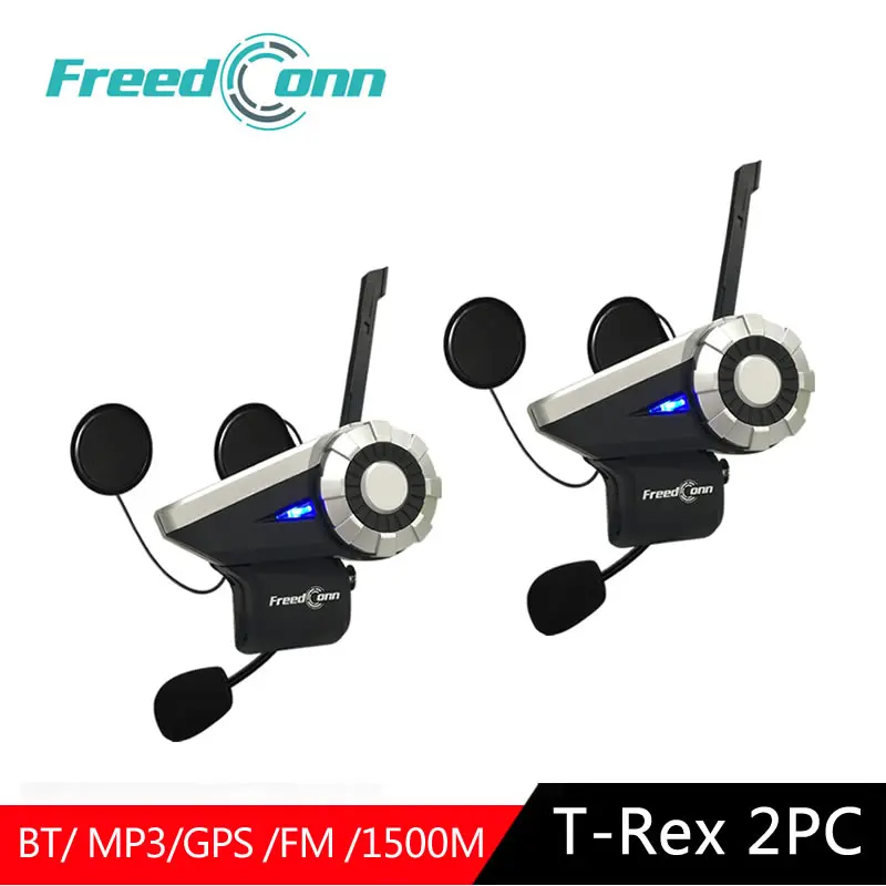 Гарнитура FreedConn T Rex для мотоциклетного шлема 2 шт. Bluetooth внутренняя связь BT