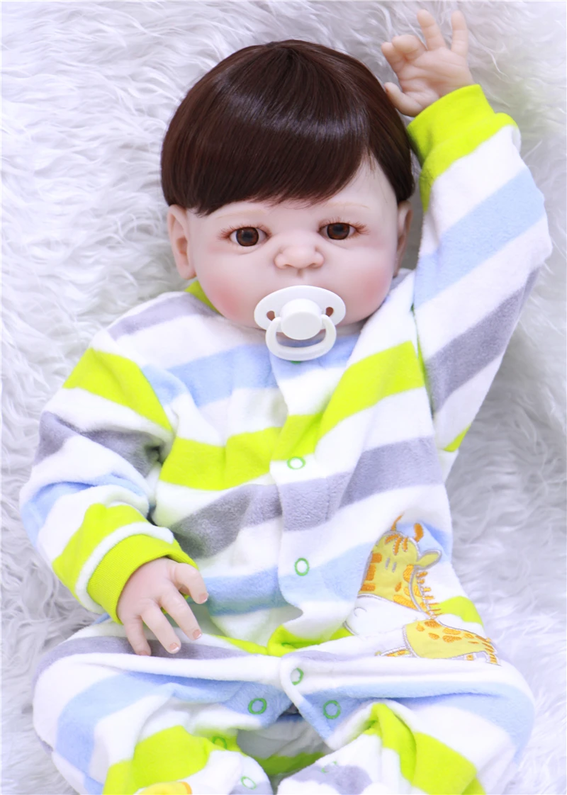 Очаровательная кукла 57 см реборн ручной работы полностью силиконовая Bebe Reborn Boy