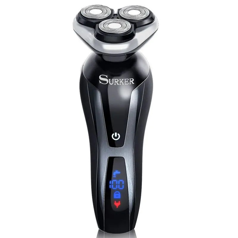 Black Surker Rscx9588-04 Мужская 4D электробритва 4 в 1 триммер для бороды перезаряжаемая Бритва для мужчин станок для бритья уход за лицом Электрический - Цвет: Black