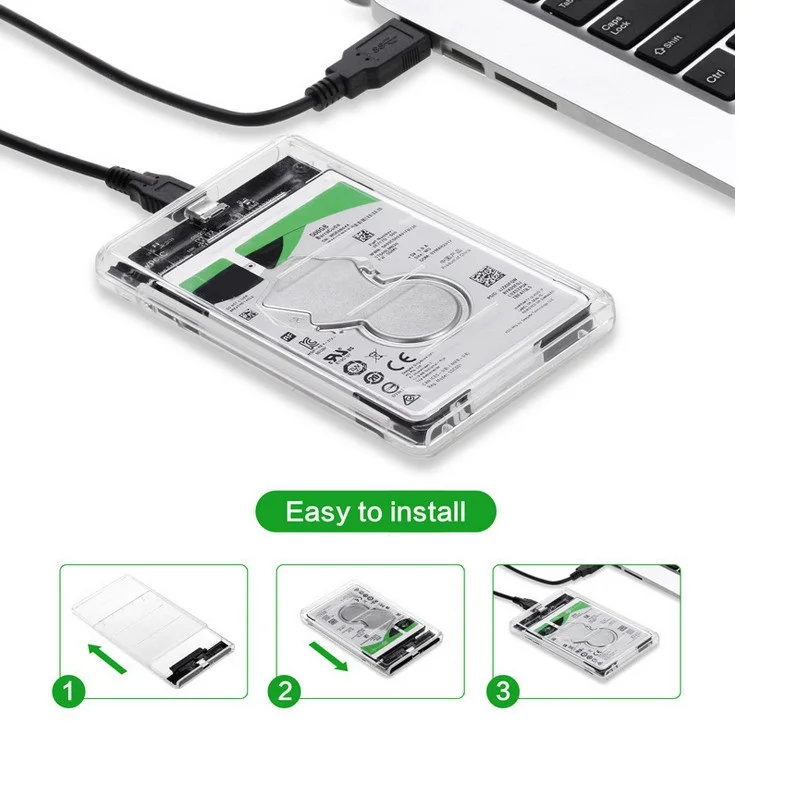 Прозрачный чехол Eunaimee для жесткого диска USB 3 1 UASP Type C на Sata 0 корпус 2 5 дюйма Usbc|hard