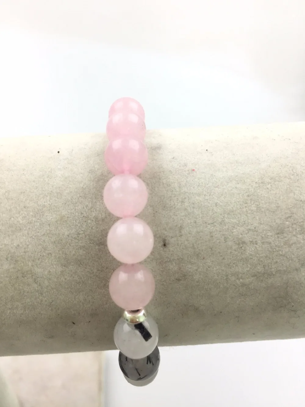 Розовый кристаллический браслет рутилированные кварцевые браслеты Mala Beads