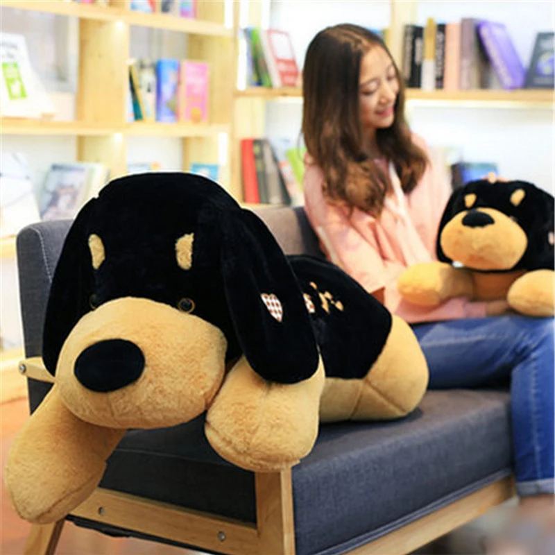 barato Fancytrader Gigante 43 Inch Simulado Do Filhote De Cachorro Do Cão Cão De Pelúcia Animais Travesseiro Grande De Pelúcia Macia Brinquedos Infantis Boneca Jogo