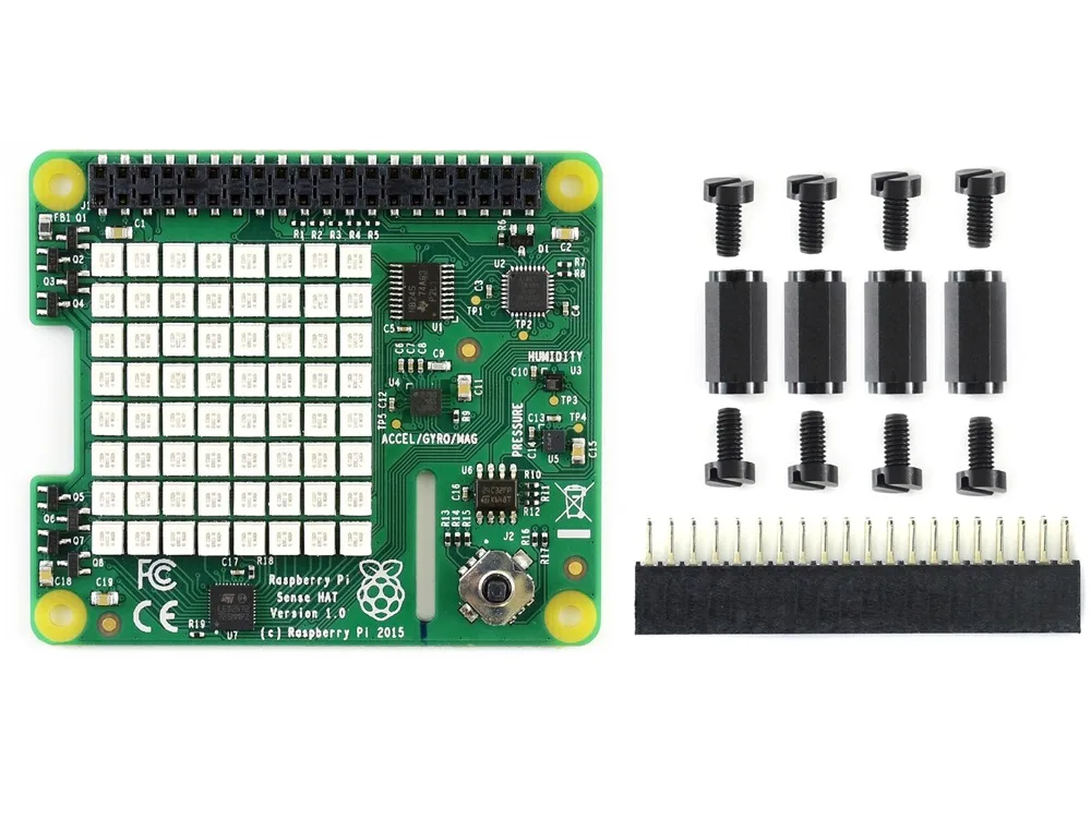 Wavesahre Sense Hat для Raspberry Pi дополнительная плата с 8*8 светодиодная RGB Матрица Джойстик