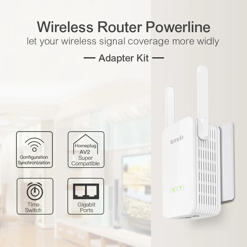 Tenda PH15 1000 м Gigabit Беспроводной wi fi адаптер комплект расширитель сети Мощность линии