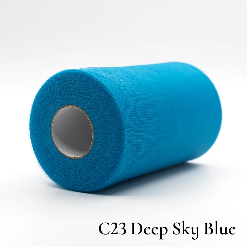 23Deep Sky Blue Рулон тюля, 100 ярдов, органза, свадебное украшение, пачка для детского душа, рулон тюля, 15 см, украшение для вечеринки и мероприятий, декор для помолвки - Цвет: 23Deep Sky Blue