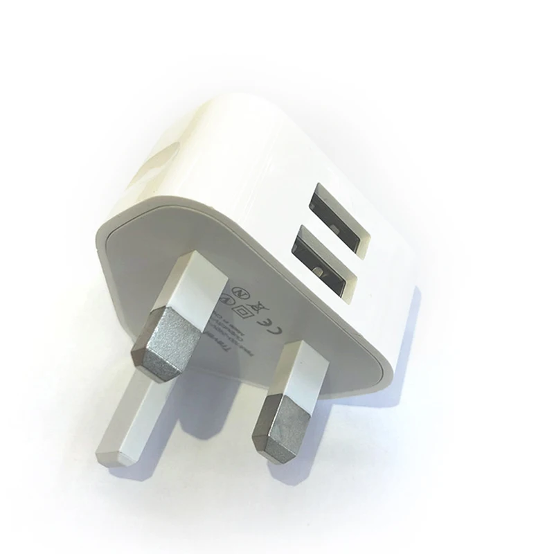 3 PIN штепсельная вилка британского стандарта 2 порта USB адаптер питания