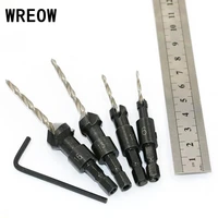 4pcs high speed steel hex shank taper drill counter sink holes drilled carpenter quick change countersink bit set reaming drill