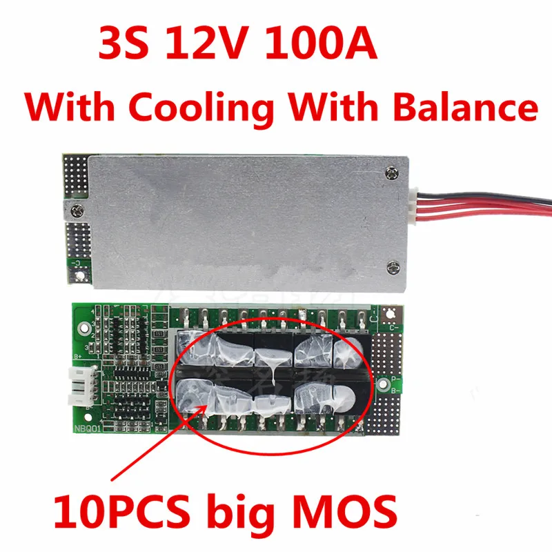 

1PC 3S 100A 12V Li-ion Lithium Battery Protection Board BMS Inverter UPS Battery Box Energy Storage Protection Board