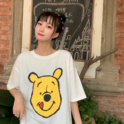 white Kawaii Bunny вышивка корейский Харадзюку короткий рукав Футболка сараинг Стиль Круглый вырез половина рукав дикая женская футболка Топ - Цвет: white