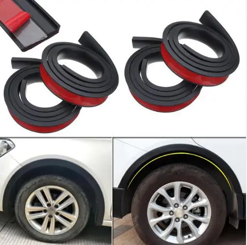 black 4PCS Черный автомобиль крыло Колеса брови арки губы для Mitsubishi ASX Endeavor Expo Galant Grandis Lancer Mirage Montero peugeot 407 - Цвет: black 4PCS