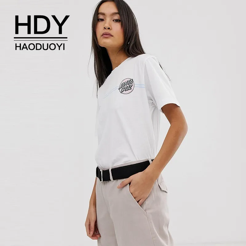 Женская хлопковая Футболка HDY Haoduoyi летняя повседневная футболка с коротким