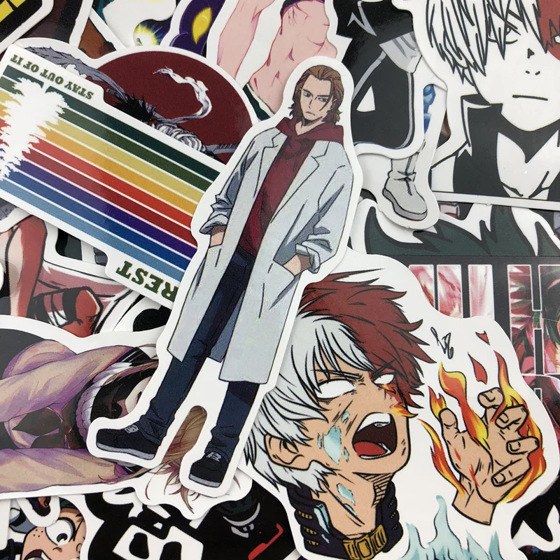 

74Pcs/1lot My Hero Academia Anime Sticker Skateboard Waterproof Trolley Case Laptop Skateboard Stickers Toys Gifts For Kids