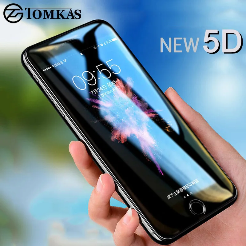 Защитное стекло TOMKAS для iPhone 6 6S Plus закаленное 5D 6D с полным покрытием 7 8 X XS