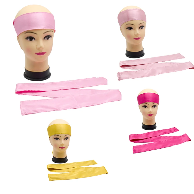 Пустые штока Virgin волосы для наращивания обертывание эхо головных полос атласная