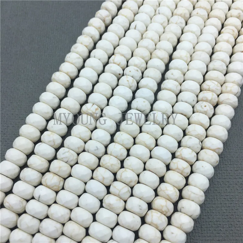 Грановитая Abacus белые бирюзой Бусины, бежевый Howlite Бусины для изготовления ювелирных изделий, 15.5 '' my0666