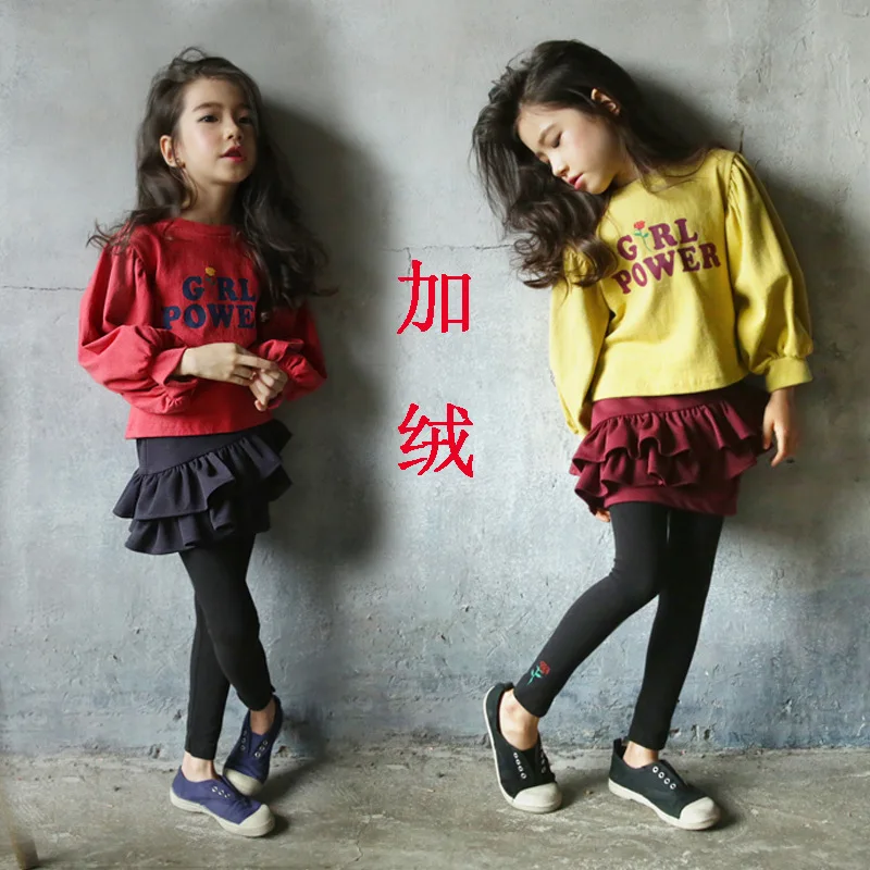 Костюм для девочек осенне-зимний хлопковый плотный бархатный костюм из двух