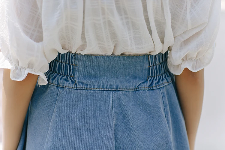 New 2018 Spring Summer Women Bottom Casual Fashion Denim Skirt A-Line Buttons Girls Skater SkirtHigh Waist Midi SK1882 | Женская одежда