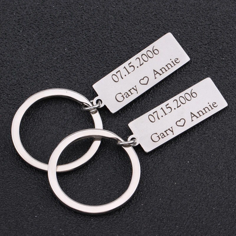 Пара брелок ювелирные изделия имя и время настроить персонализированные для