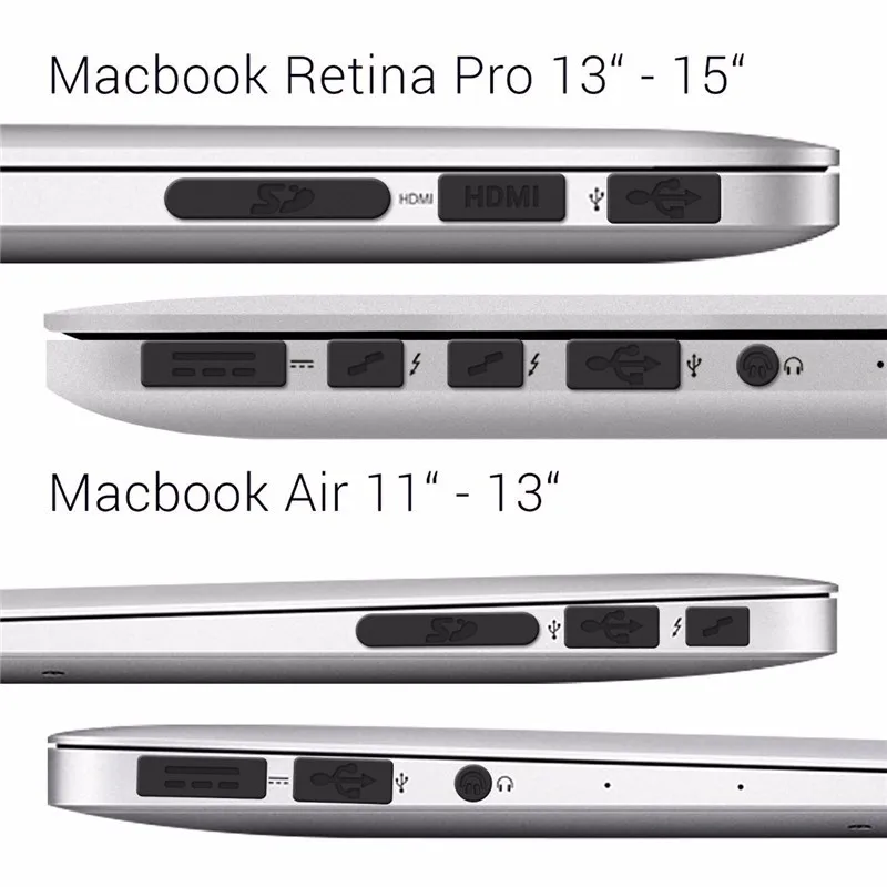 12 шт. силиконовые противопылевые заглушки набор защиты для Apple MacBook Pro 13 15 retina/Air 11 13 ноутбук Пылезащитная заглушка порты чехол Cvoer