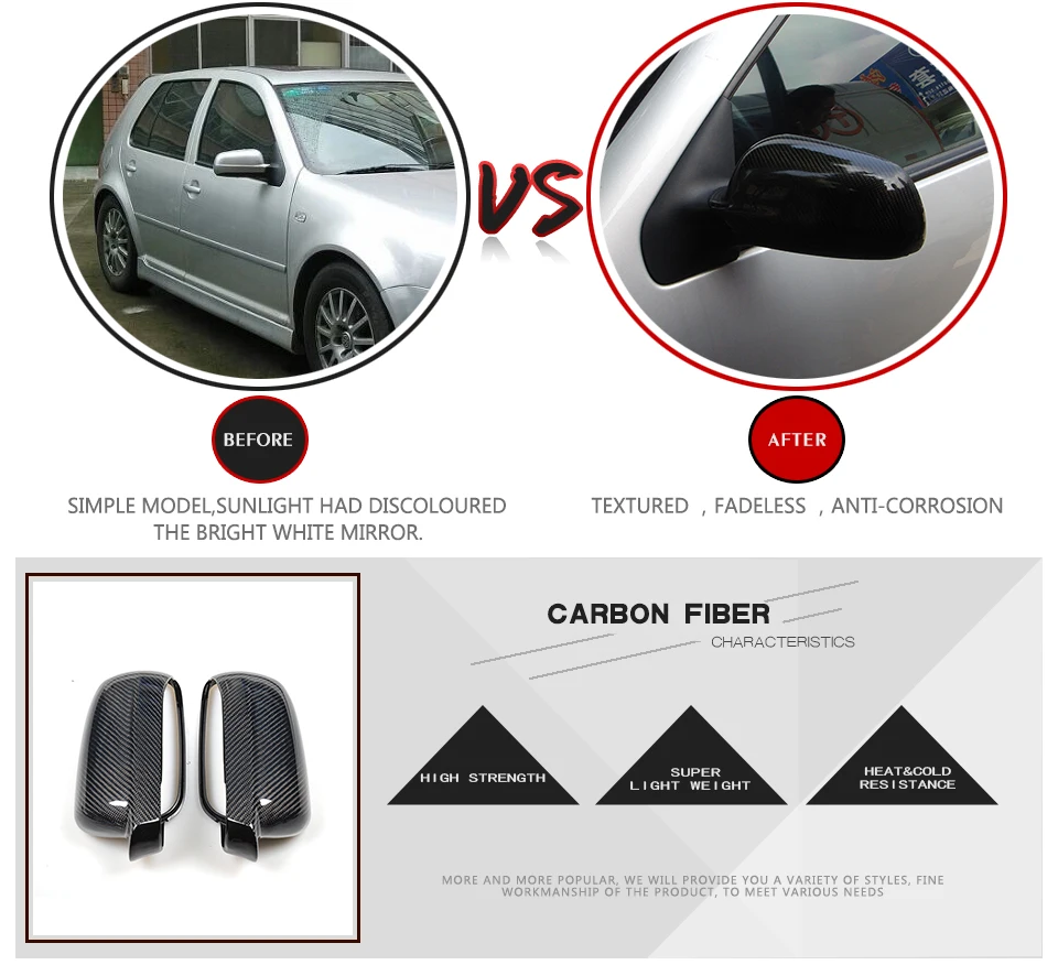 Сменная Стильная крышка для зеркала из углеродного волокна крышки для Volkswagen VW GOLF 4 IV MK4 1997-2003 зеркала заднего вида