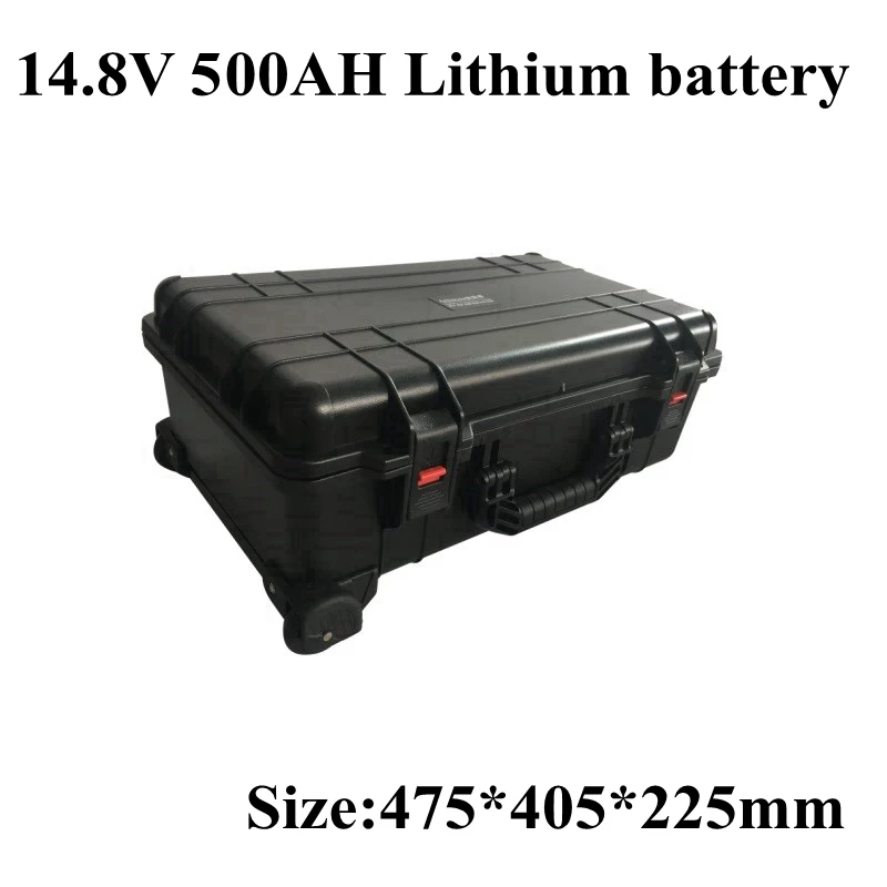 

14.8V 500Ah Li Ion Battery 15V No 12v 500Ah Li Thium Battery Trolley Case for Boat Backup Power Golf Carts RV + 20A Charger