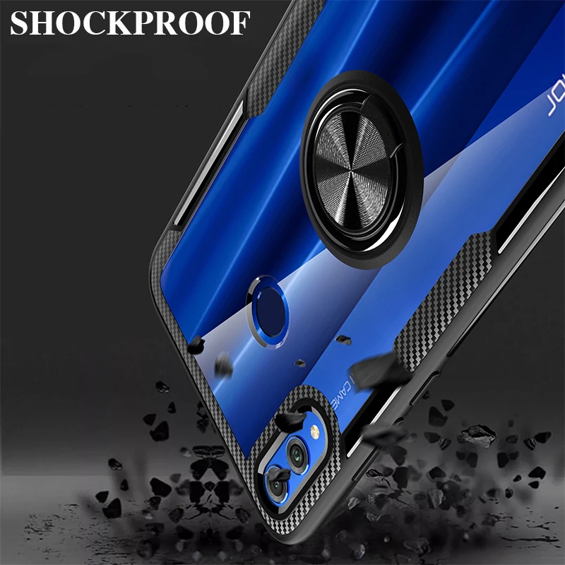 Чехол для Honor 8x, магнитное автомобильное кольцо-держатель на палец, чехол для Honor 20 Pro 8x Max Play 8s 10 Lite 20i V20, прозрачный чехол