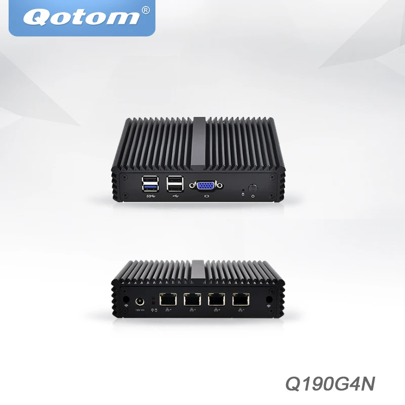 Qotom Mini PC j1900 4 lan pfsense маршрутизатор брандмауэра тонкий клиент x86 безвентиляторный