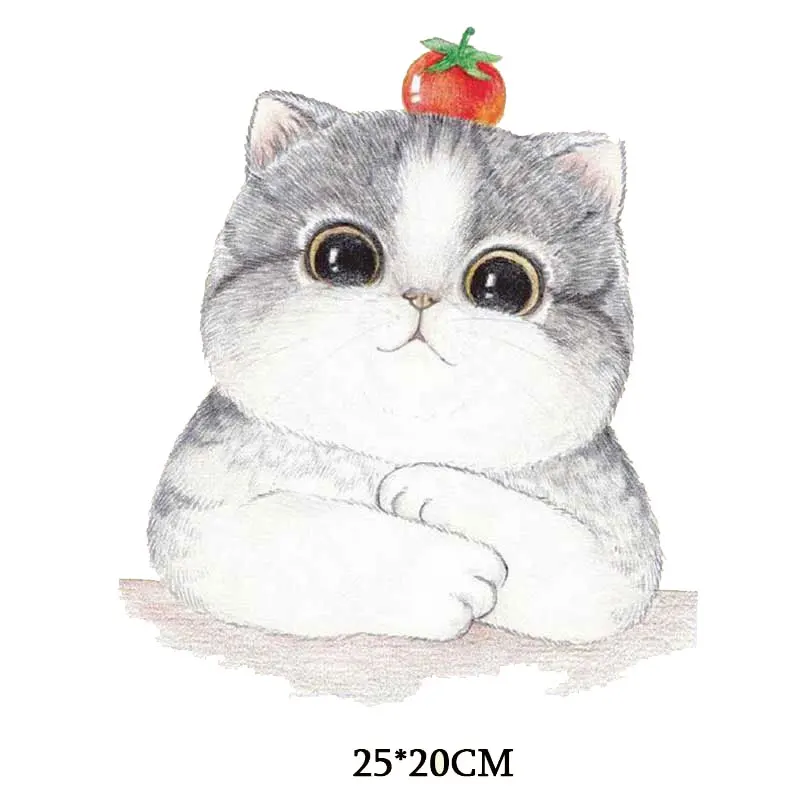 Железная нашивка для Костюмы милый маленький синим зверьком кошкой единорогом Верхняя часть одежды приложений наклейки теплопередачи футболки DIY значки с принтом - Цвет: wh070