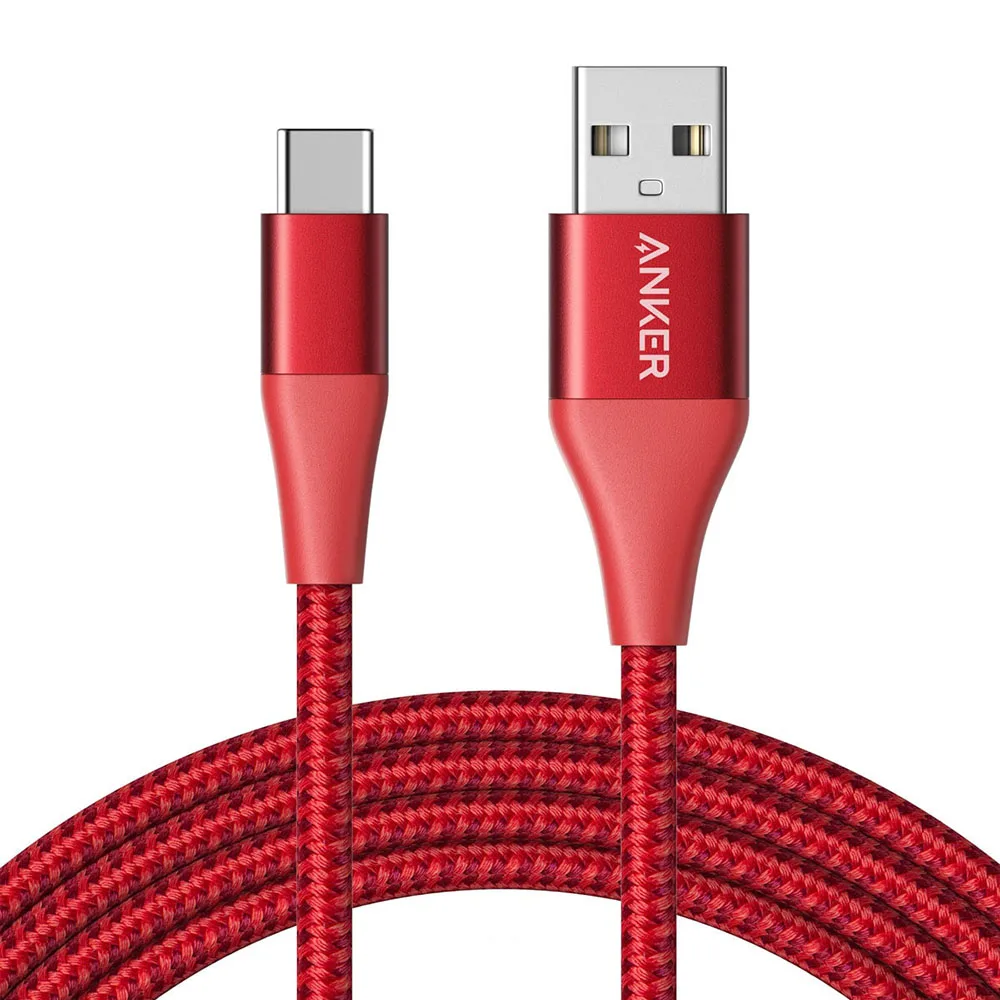 red Anker Powerline+ II USB-C USB-A кабель для samsung Galaxy S10/S9/S9+/S8/S8+/Note 8 LG V20/G5/G6 iPad Pro и многое другое - Цвет: red