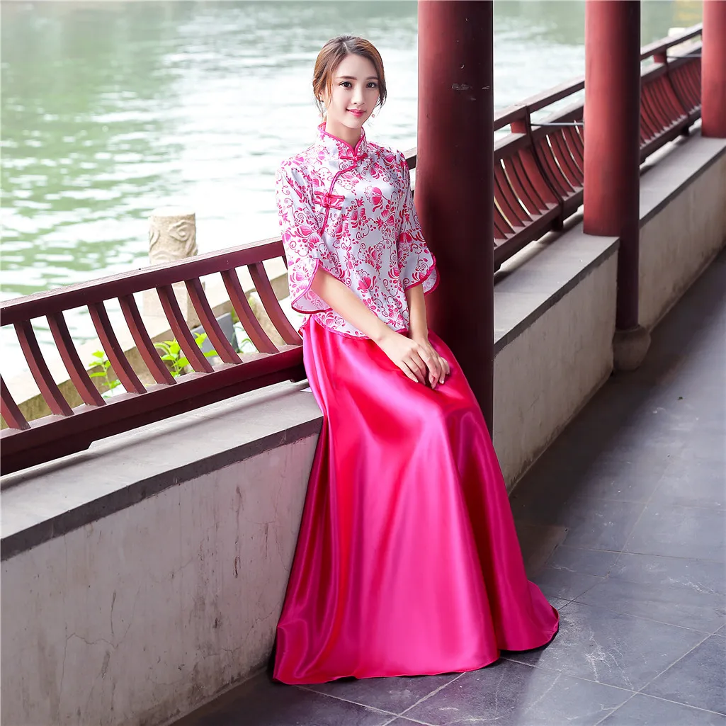 Винтажное свадебное платье подружки невесты Cheongsam современное традиционное в