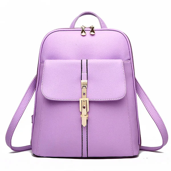 Purple Backpack Модный цветастый рюкзак Противоугонный водонепроницаемый кожаный ноутбук рюкзаки школьные сумки для девочек-подростков женский рюкзак mochila - Цвет: Purple Backpack