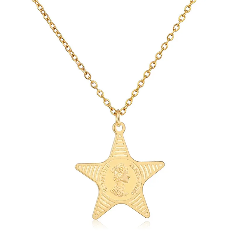 Женское колье с металлической подвеской в 11 стилях золотистого цвета