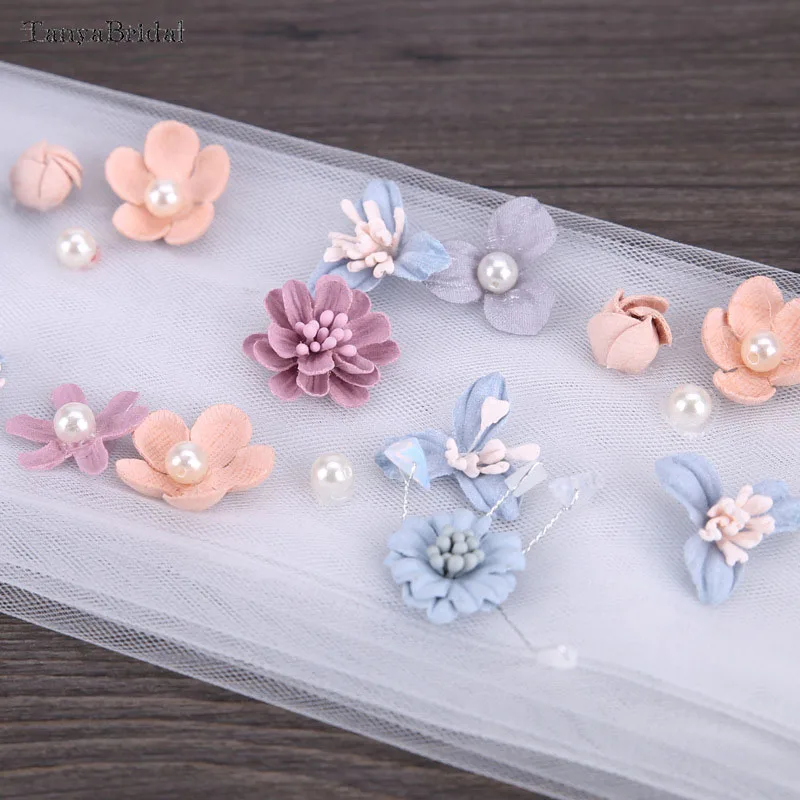 Свадебная фата с 3D цветами свадебный головной убор элегантная женская Фата