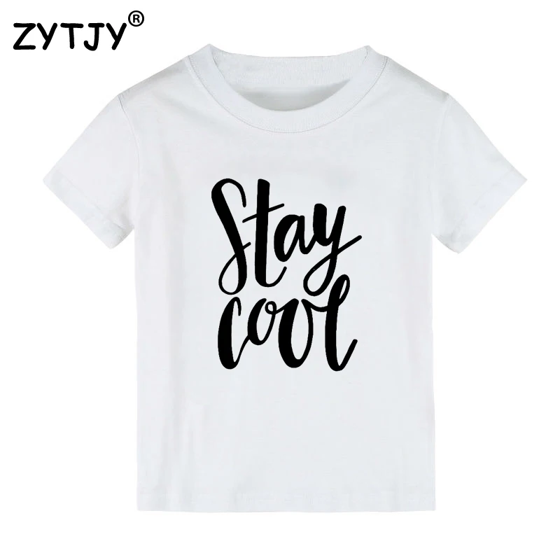 Stay Cool/Детская футболка с буквенным принтом Футболка для мальчиков и девочек
