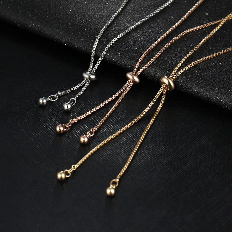 Женский Регулируемый браслет цвета розового золота на цепочке с подвеской в виде