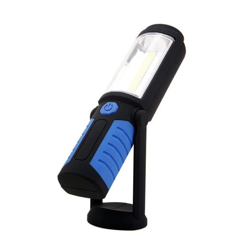 Blue Black COB светодиодный рабочий свет, ручной фонарь с поворотом на 360 градусов, складной светильник-вспышка, рабочий светильник, перезаряжаемая лампа для осмотра - Испускаемый цвет: Blue Black